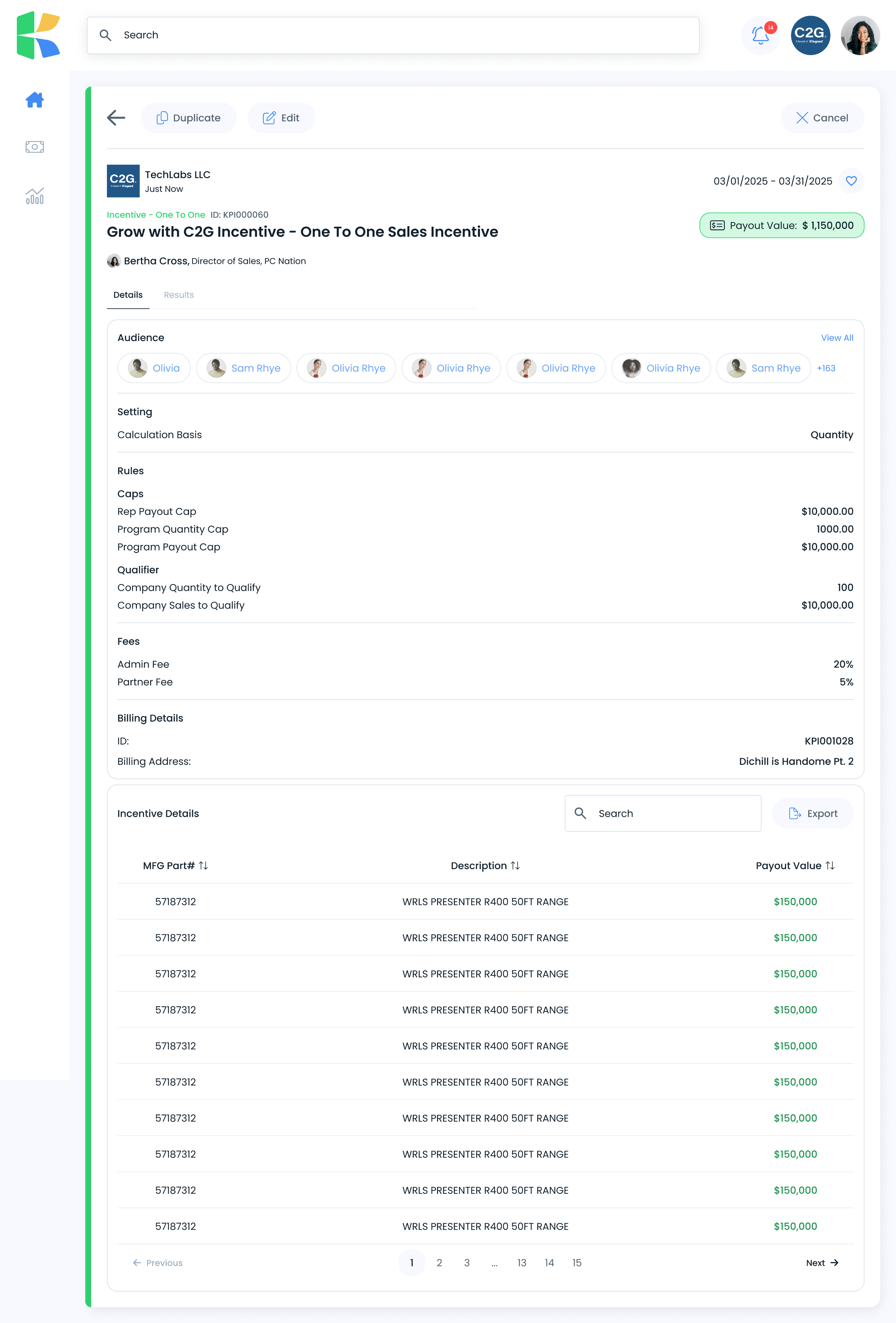 A KickPost product screen